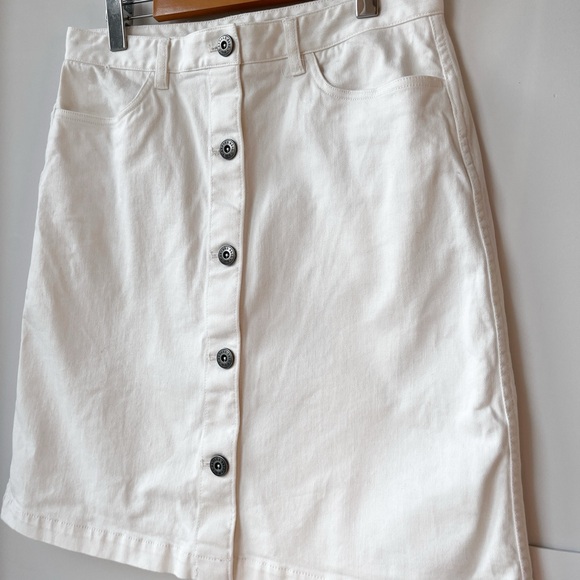 Brooks Brothers White Button down Denim Skirt - high waisted - Picture 4 of 8